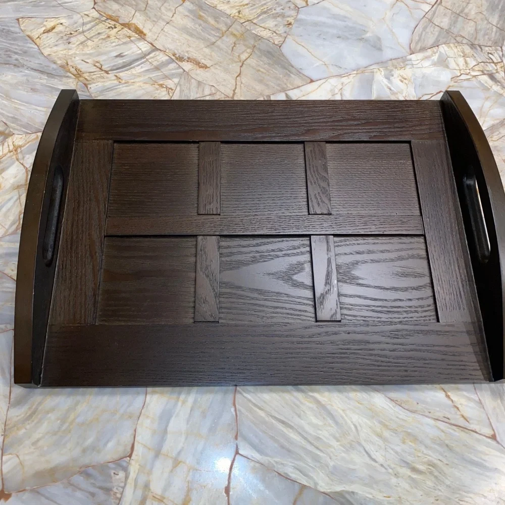 AWood Serving Tray With Cut Out Handles 12 by 16
